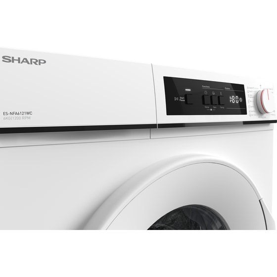 SHARP ES-NFA6121WC-EE 6 kg 1.200 Στροφές Λευκό Πλυντήριο Ρούχων image 6