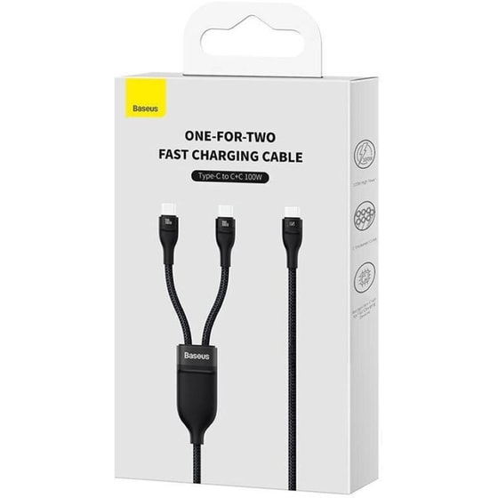 Καλώδιο Baseus Flash Series II USB-C male - USB-C male 1,5 m - Μαύρο image 2