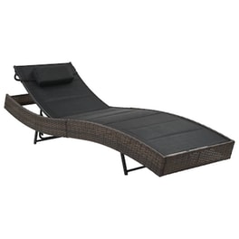 Ξαπλώστρα VidaXL από Συνθετικό Ρατάν και Textilene 213x70x40-91.5 - Μαύρο