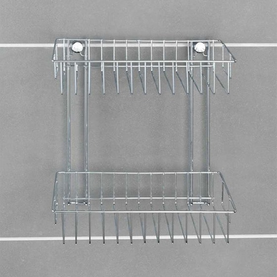 Ραφιέρα Μπάνιου Wenko Μεταλλική Διπλή 24x14x26cm - Ασημί image 1