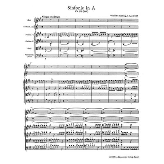 Βιβλίο Για Σύνολα Barenreiter Mozart - Symphony In A Major [pocket Score] image 2