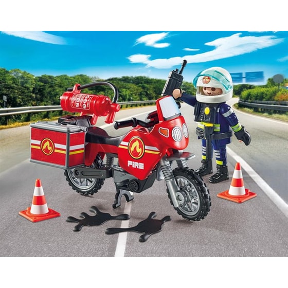 PLAYMOBIL® Action Heroes Πυροσβέστης με Μοτοσικλέτα (71466) image 1