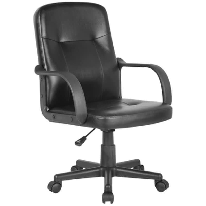 Καρέκλα Γραφείου Woodwell BF1300 από Τεχνητό Δέρμα - Μαύρη