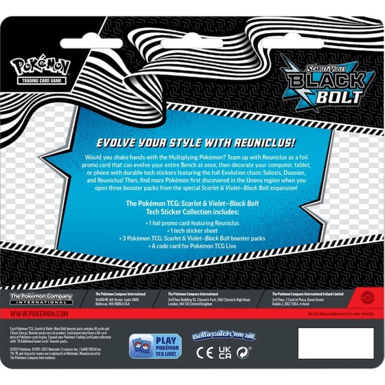 Pokémon TCG: Scarlet & Violet 10.5 Black Bolt Tech Sticker Collection image 1