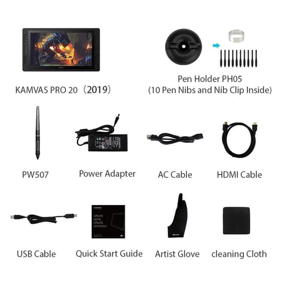 Ταμπλέτα Σχεδίασης Huion Kamvas Pro 20 - Μαύρο image 6