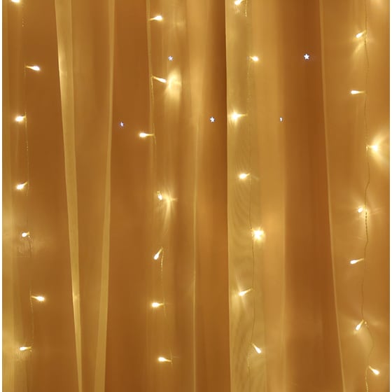 Χριστουγεννιάτικα Λαμπάκια Κουρτίνα 304 Led 3m - Λευκό Θερμό image 2