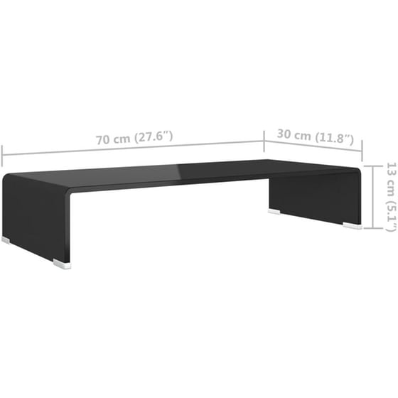 Έπιπλο Τηλεόρασης VidaXL Γυάλινο 70x30x13cm - Μαύρο image 5