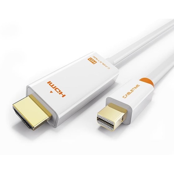 Cabletime Καλώδιο Mini Displayport Σε Hdmi Av588, 1080p, 1.8m, Λευκό image 0