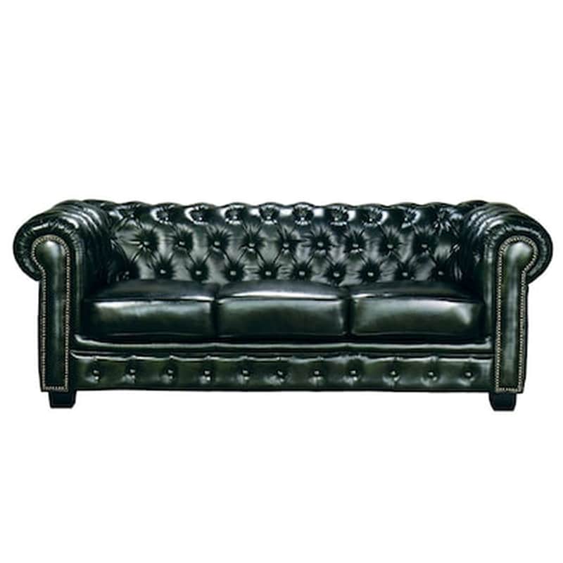 Τριθέσιος Kαναπές Woodwell Chesterfield 689 201x92cm - Πράσινος