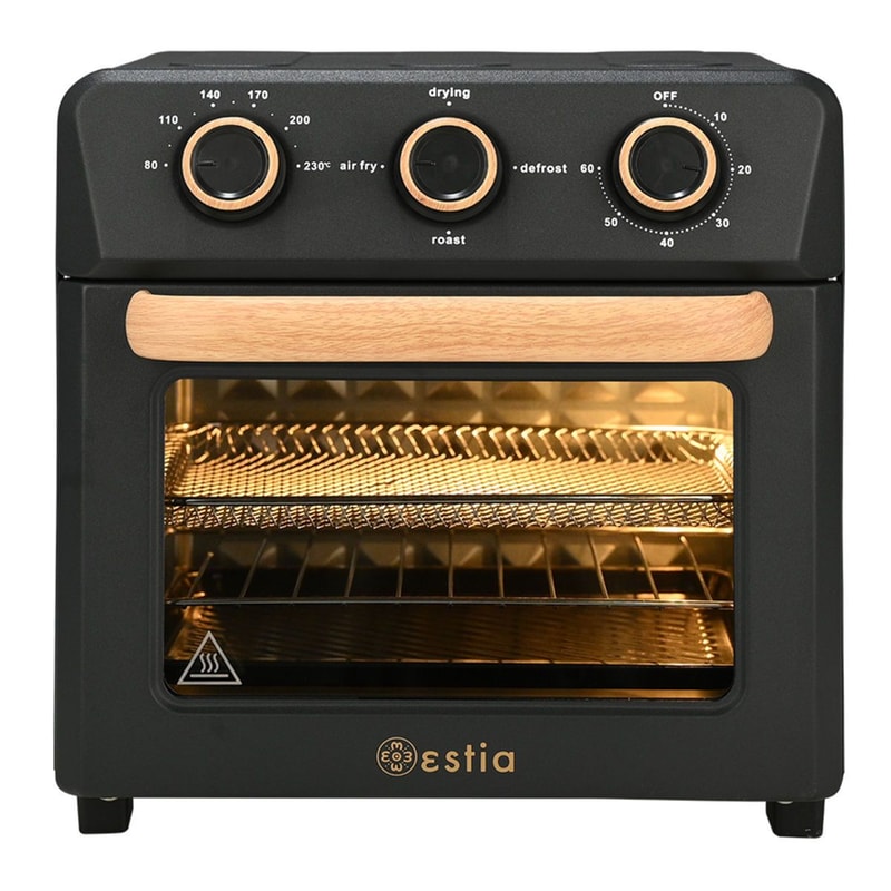 ESTIA ESTIA 06-23690 OAK με Πορτάκι 1400 W 12 L Μαύρη Φριτέζα Αέρος-Φουρνάκι