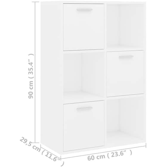Βιβλιοθήκη VidaXL από Μοριοσανίδα 60x29.5x90 cm - Λευκό image 7