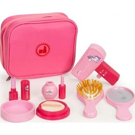 Ξύλινη Παιδικό Ecotoys Ph10c001 Σετ Ομορφιάς Περιποίησης Με 6 Αξεσουάρ Σε Ροζ Θήκη - 17x7x15 cm