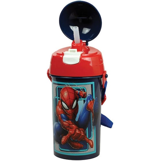 Παγούρι Gim Πλαστικό με Καλαμάκι Spiderman 500ml image 1