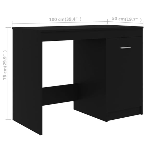 Γραφείο με Συρτάρια VidaXL από Μοριοσανίδα 140x50cm - Μαύρο image 7