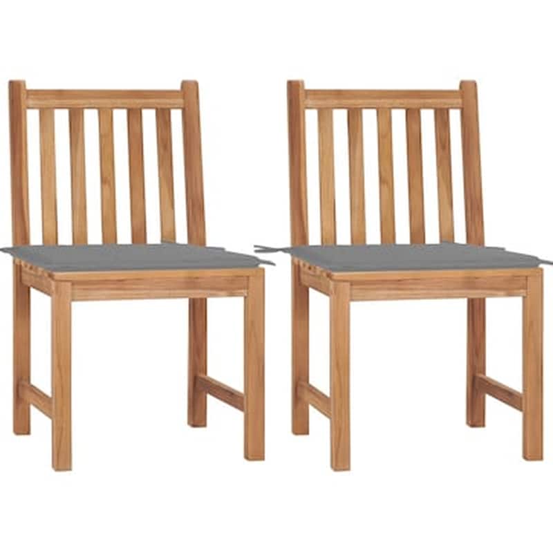 Vidaxl Καρέκλες Κήπου 2 Τεμ. Από Μασίφ Ξύλο Teak Με Μαξιλάρια