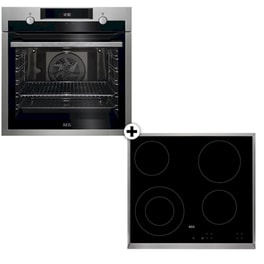 AEG HK624010XB & BEE435111M 72 Lt Inox Eντοιχιζόμενο Σετ Φούρνος και Εστία