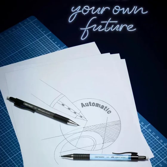 Μηχανικό Μολύβι Faber-Castell με Γόμα Black 0.7 mm image 2