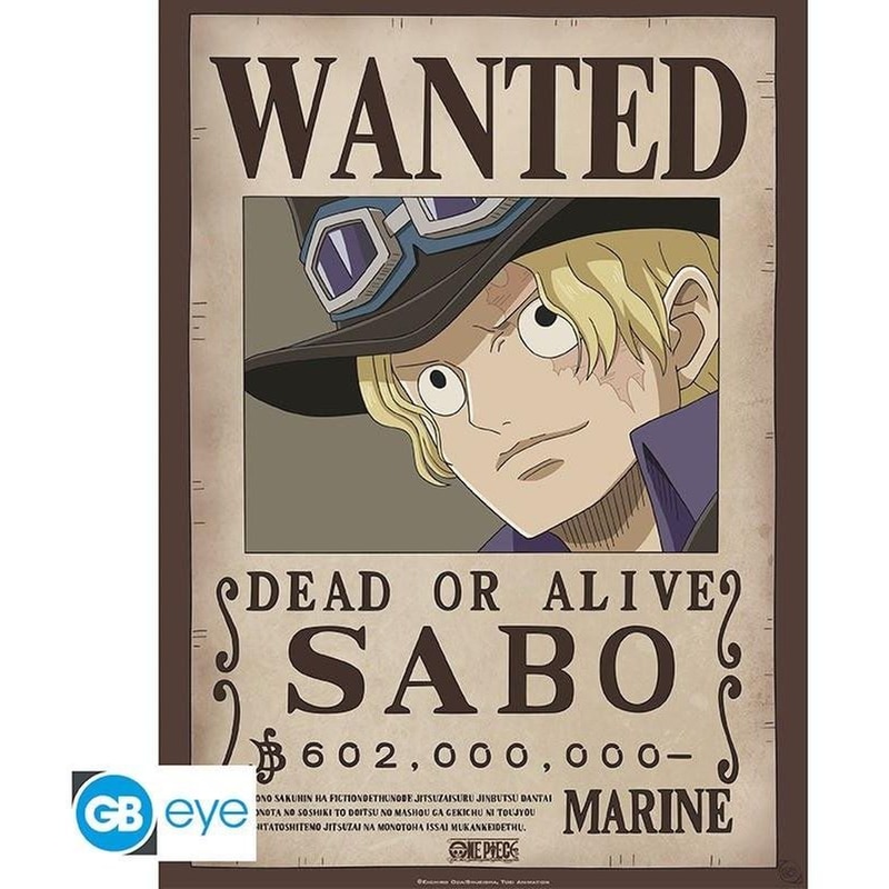 GBEYE Αφίσα One Piece Sabo Wanted Κάθετη 52x38 cm