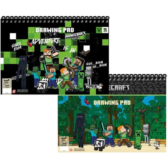 Μπλοκ Ζωγραφικής Graffiti Minecraft 23Χ33 40 Φύλλων (2 Σχέδια - 1 Τεμάχιο) image 0