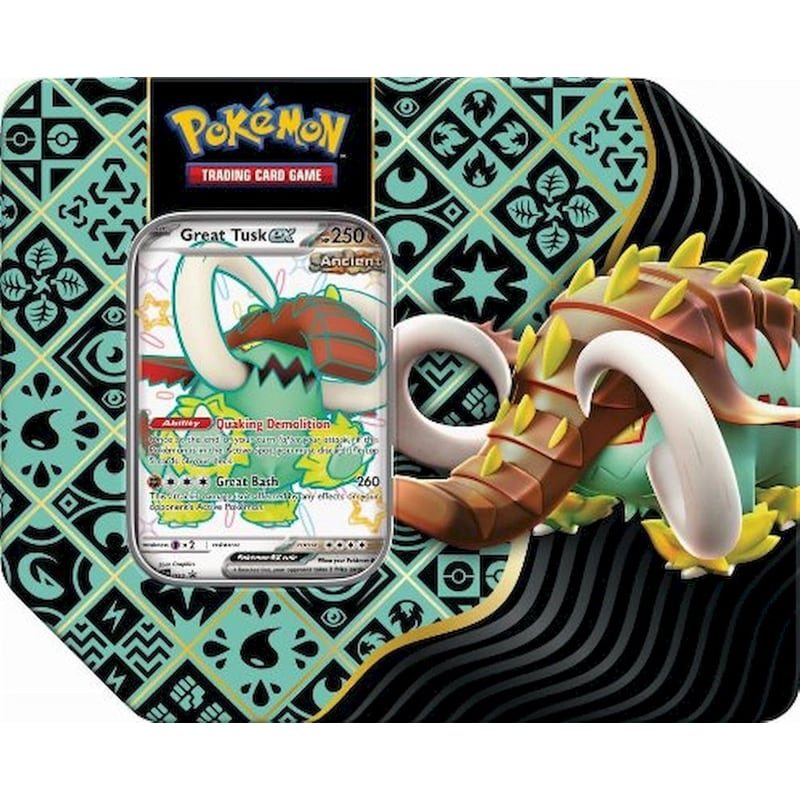 Pokémon TCG: Scarlet Violet - Paldean Fates 5-Booster Tin Great Tusk (Pokemon USA)