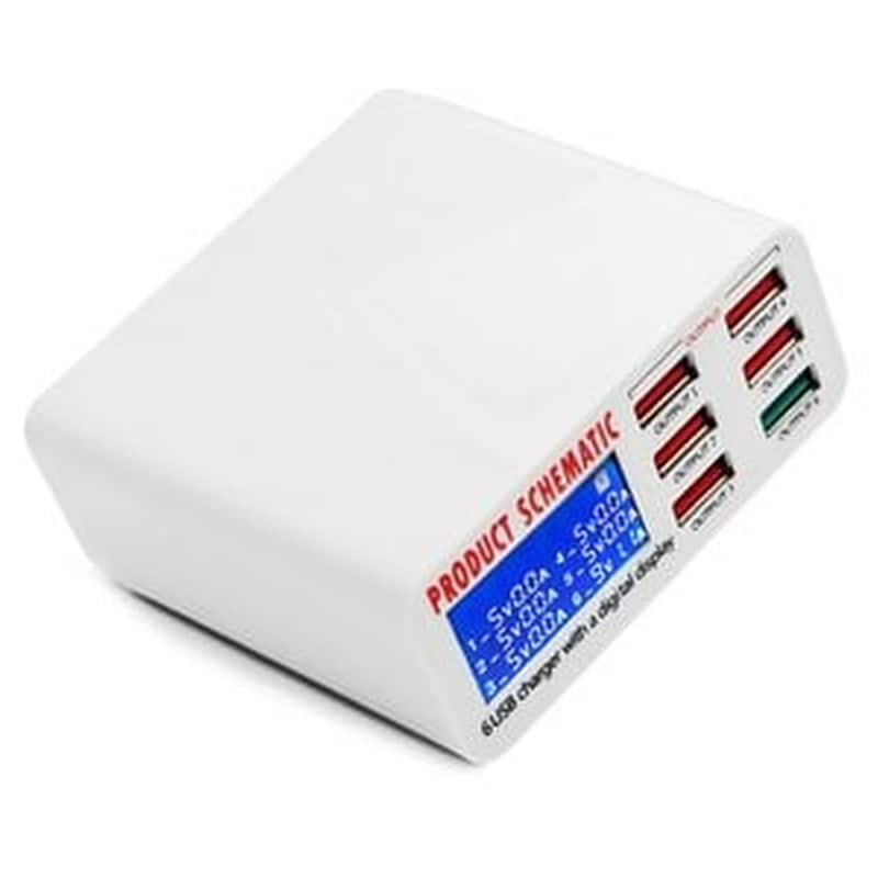 Best Usb Φορτιστής 6 Θέσεων Με Lcd Monitor Bst-u3, 5v 8a, 40w