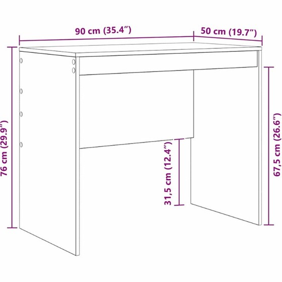 Γραφείο VidaXL 90x50x76 cm - Καπνιστή Δρυς image 6