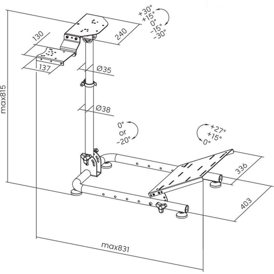 Βάση Τιμονιέρας White Shark Conqueror 2 - Μαύρο image 2