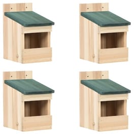 Vidaxl Φωλιές Πουλιών 4 Τεμ. 12 X 16 X 20 Εκ. Από Ξύλο Ελάτης
