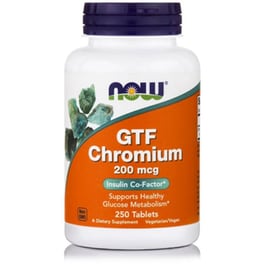 Ειδικό Συμπλήρωμα Διατροφής Now - Gtf Chromium 200mcg - 250 Ταμπλέτες