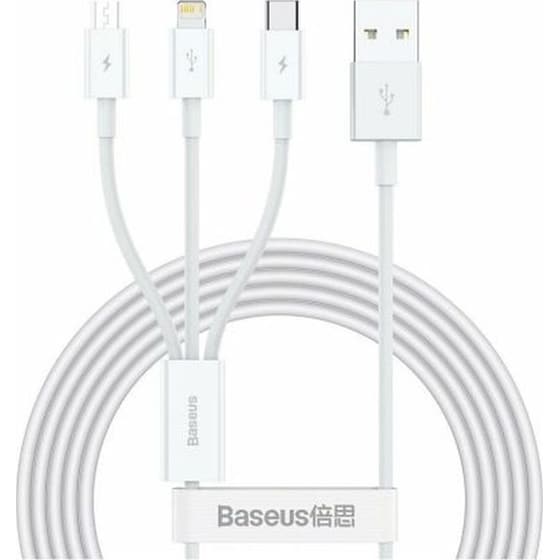 Καλώδιο Φόρτισης Baseus Superior Series Regular USB σε USB-C / Lightning / Micro USB 3.5a 1.5m - Λευκό image 0