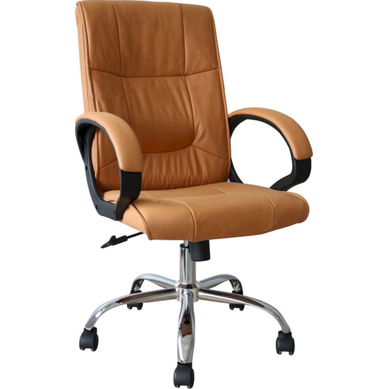 Καρέκλα Γραφείου Διευθυντή ArteLibre Turner Camel από Δερματίνη - Καφέ image 0