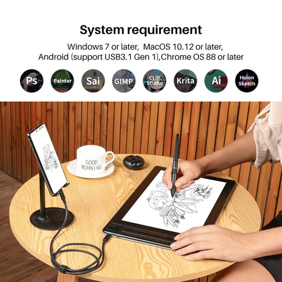 Ταμπλέτα Σχεδίασης Huion Kamvas Pro 13 2.5k -Γκρι image 5