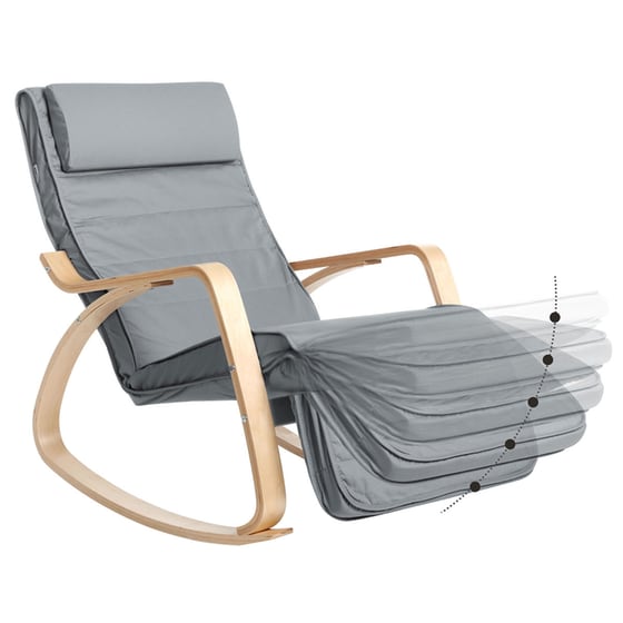 Κουνιστή Πολυθρόνα Relax Songmics 67x125x91 cm - Γκρι image 1