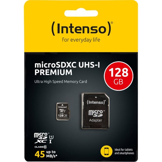 Intenso Premium microSDXC 128GB Class 10 U1 UHS-I με αντάπτορα image 1