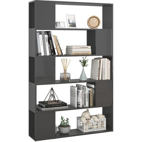 Βιβλιοθήκη VidaXL από Μοριοσανίδα 100x24x155 cm - Γκρι image 2