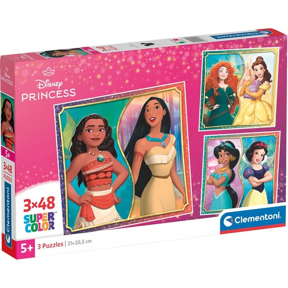 Παιδικό Παζλ Clementoni Super Color Disney Princess (3x48 Κομμάτια) image 0
