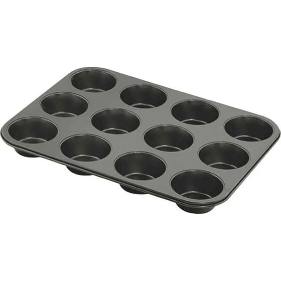 Φόρμα για Muffins Patisse Αντικολλητική για 12 Muffin Cupcakes 35x27x3cm - Μαύρη image 0