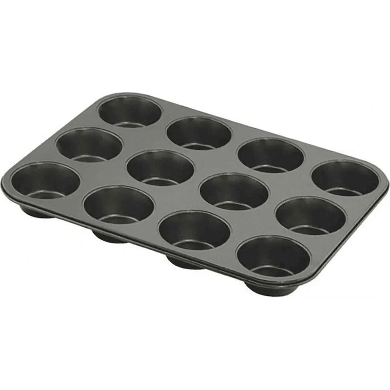 PATISSE Φόρμα για Muffins Patisse Αντικολλητική για 12 Muffin Cupcakes 35x27x3cm - Μαύρη