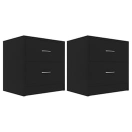 Κομοδίνο Vidaxl Από Μοριοσανίδα 2τμχ 40x30x40 cm - Μαύρο