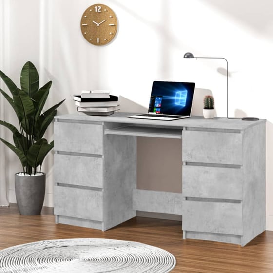 Γραφείο Υπολογιστή VidaXL από Μοριοσανίδα 140x50cm - Γκρι image 2
