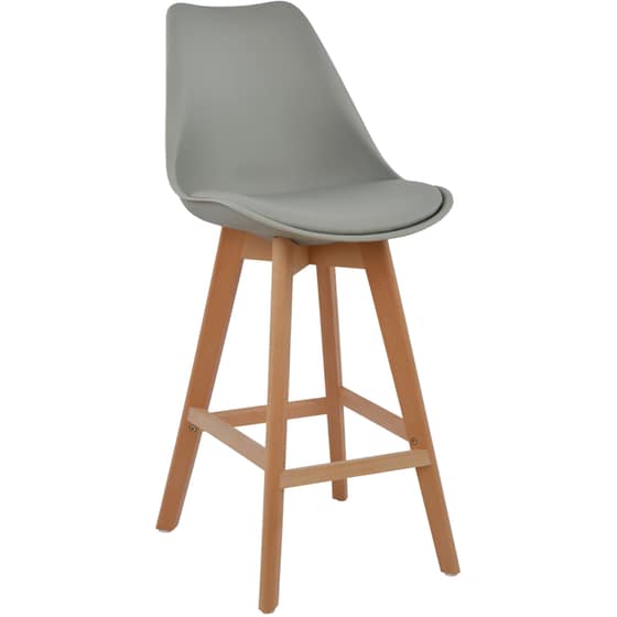 Σκαμπό Μπαρ Polihome Fiona Ξύλινη 47.5x57x104.5cm 4Τμχ- Γκρι image 0