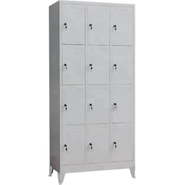 Μεταλλική Ντουλάπα - Φοριαμός (locker) 90x40x195cm 12 Θέσεων Με Ρυθμιζόμενα Πόδια 42kg Γκρι Ανοικτό Steelen