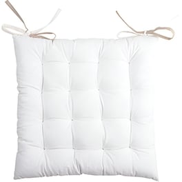 Μαξιλάρι Καρέκλας Spitishop 2 Όψεων Βαμβάκι 40x40cm - Λευκό/Μπεζ