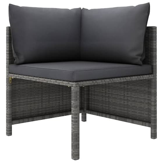 Vidaxl Σαλόνι Κήπου Σετ 7 Τεμαχίων Γκρι Συνθετικό Ρατάν Με Μαξιλάρια image 2