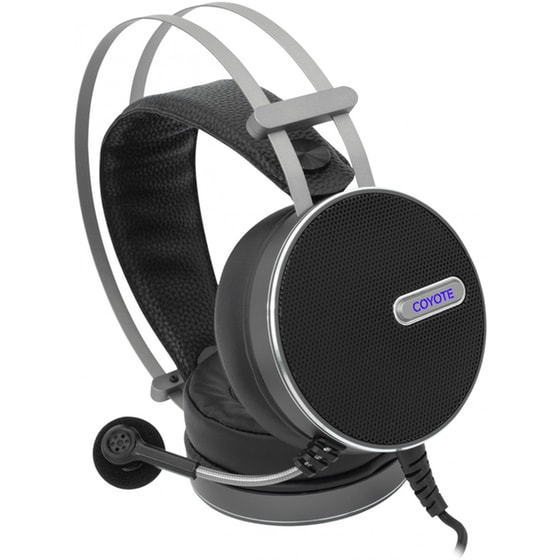 White Shark Coyote Gaming Ενσύρματα Ακουστικά 3.5mm/USB με LED Φωτισμό Μαύρα/Ασημί image 3