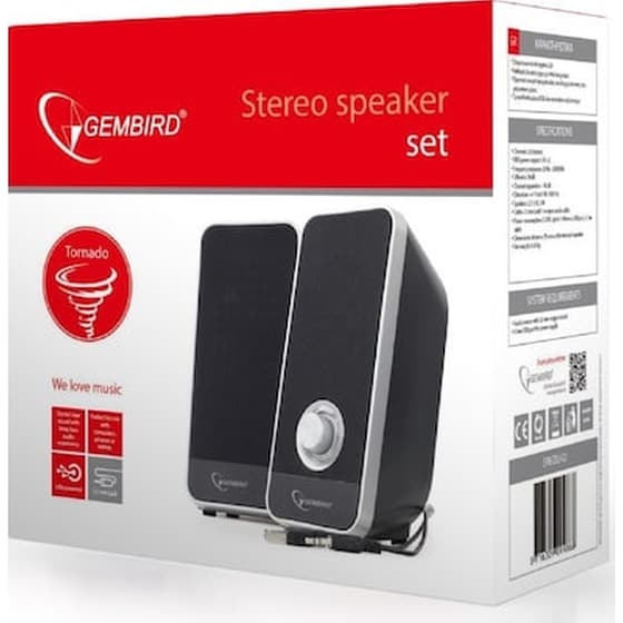 Ηχεία 2.0 Gembird SPK-DU-02 6W - Black Tornado image 2
