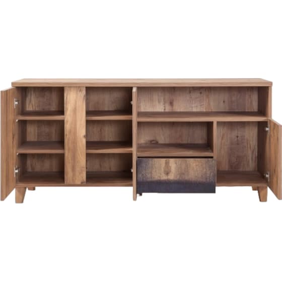 Έπιπλο Τηλεόρασης 24Mall Mare Atlantic Pine από Μοριοσανίδα 160x45x65 cm - Καφέ/Μαύρο image 2