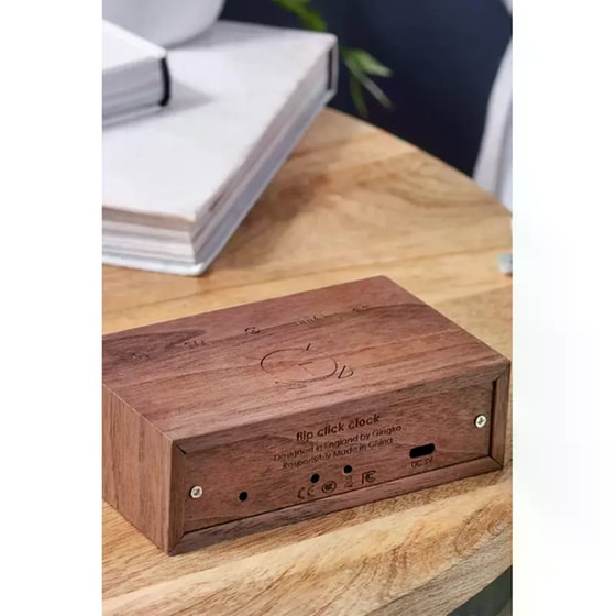 Ρολόι Ξυπνητήρι Gingko Natural Walnut image 1