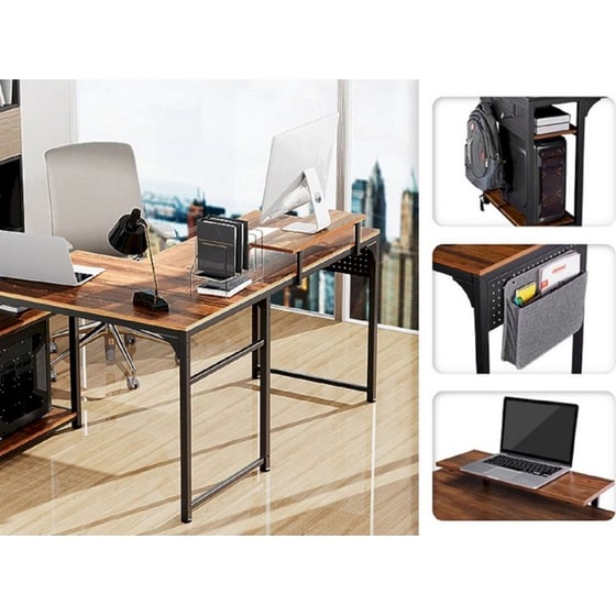 Γραφείο Γωνιακό Υπολογιστή Eureka Ergonomic ZX-L150B-RWB 150x120x76.2cm image 9