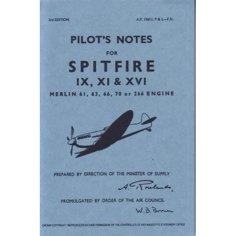 Spitfire IX, XI XVI Pilot Notes
